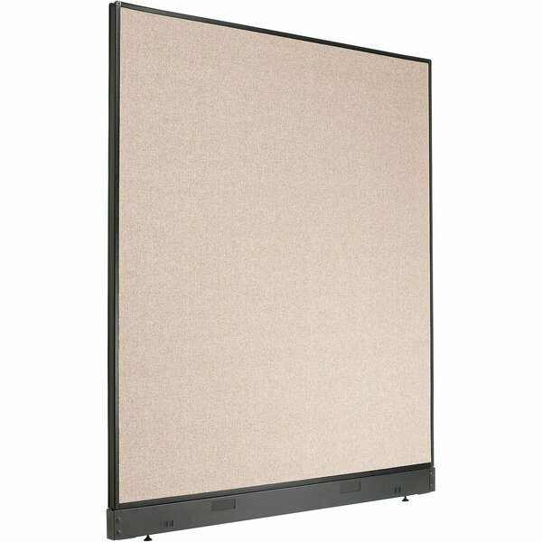 Interion By Global Industrial Interion Non-Electric Office Partition Panel with Raceway, 60-1/4inW x 64inH, Tan 238639NTN
